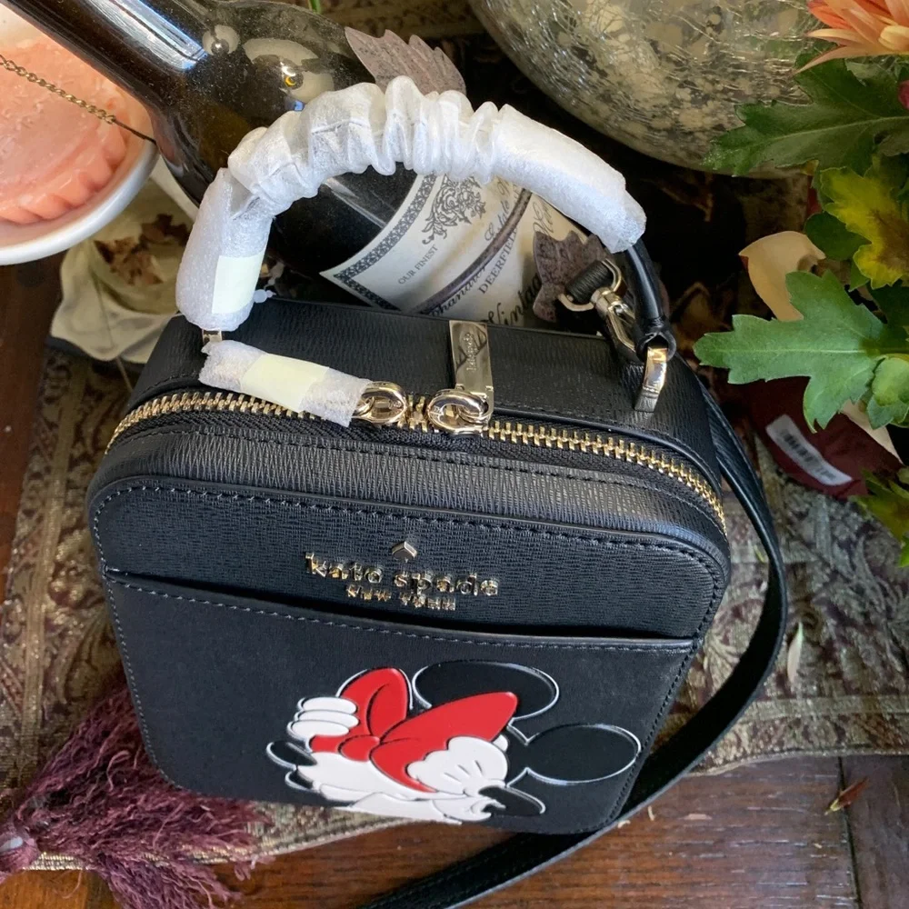 Authentic KATE SPADE leather Minnie Mouse Disney X zip around Crosby/Satchel - Picture 3 of 16